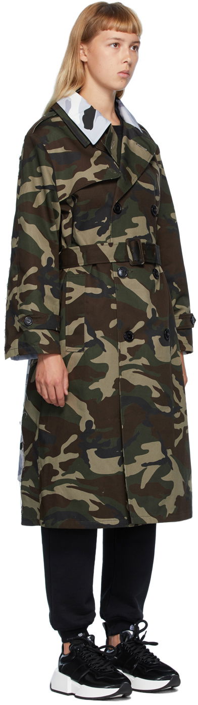 Trenchcoat VETEMENTS Vetements Layered Camo Trench Coat Grøn | WAH21JA943, 1