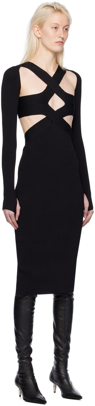 Kjole Dion Lee Harness Bra Midi Dress Sort | A7782PS24, 1
