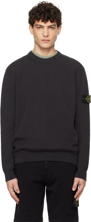 Sweater Stone Island Stone Island Ribbed Organic Cotton Crewneck Sweater Grå | K1S15 5100054 S00D8, 0
