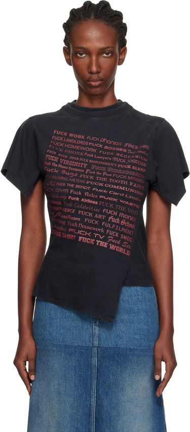 T-shirt VETEMENTS Vetements 'Fuck' Shifted T-Shirt Sort | WH76TR690B, 0