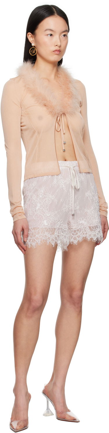 Sweater Blumarine Blumarine Feather Trim Knit Cardigan Lyserød | P522M558A, 3