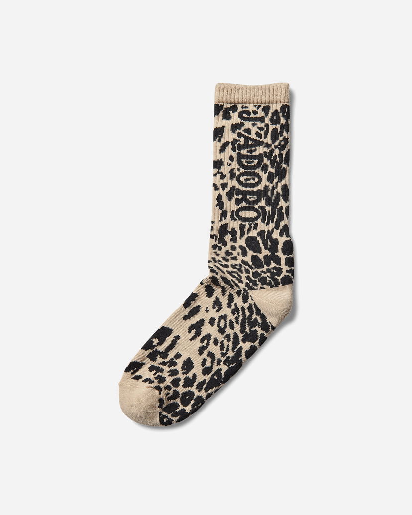 Sokker Aries Aries Leopard Print Socks Beige | AR0004604 Beige