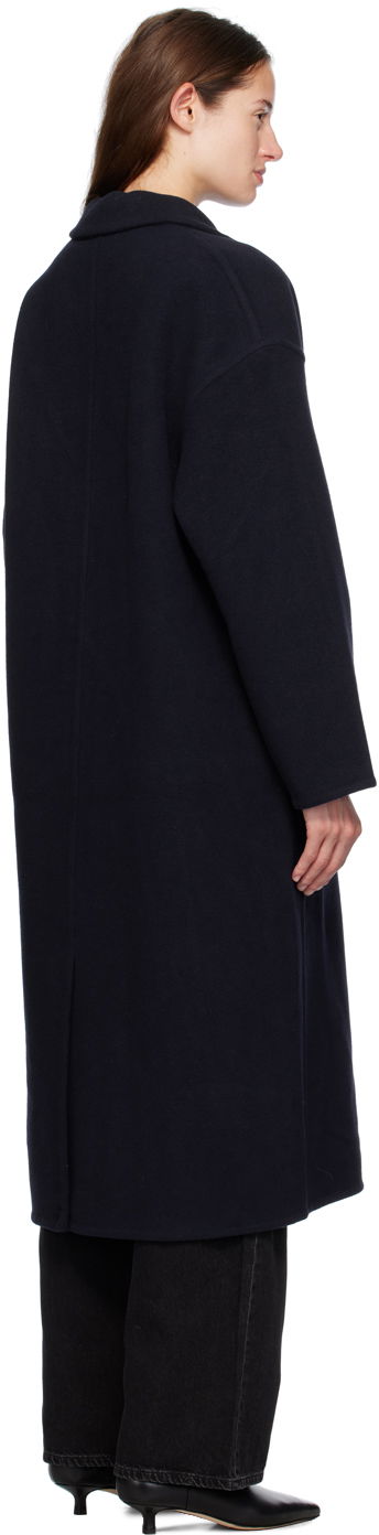Frakker rag & bone Thea Double-Breasted Long Coat Mørkeblå | WAW24F2026VR26, 2