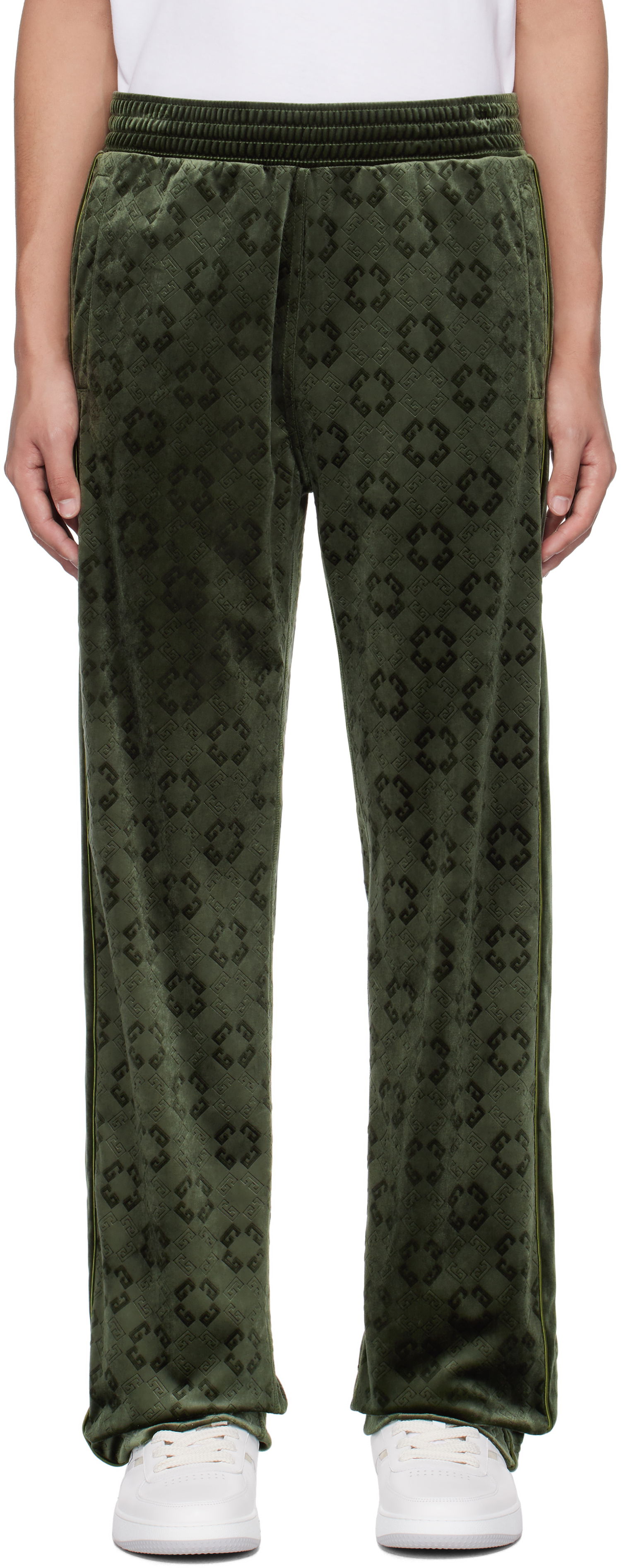 Joggingbukser Givenchy Monogram Velvet Sweatpants Grøn | BM51HS316Z300, 0