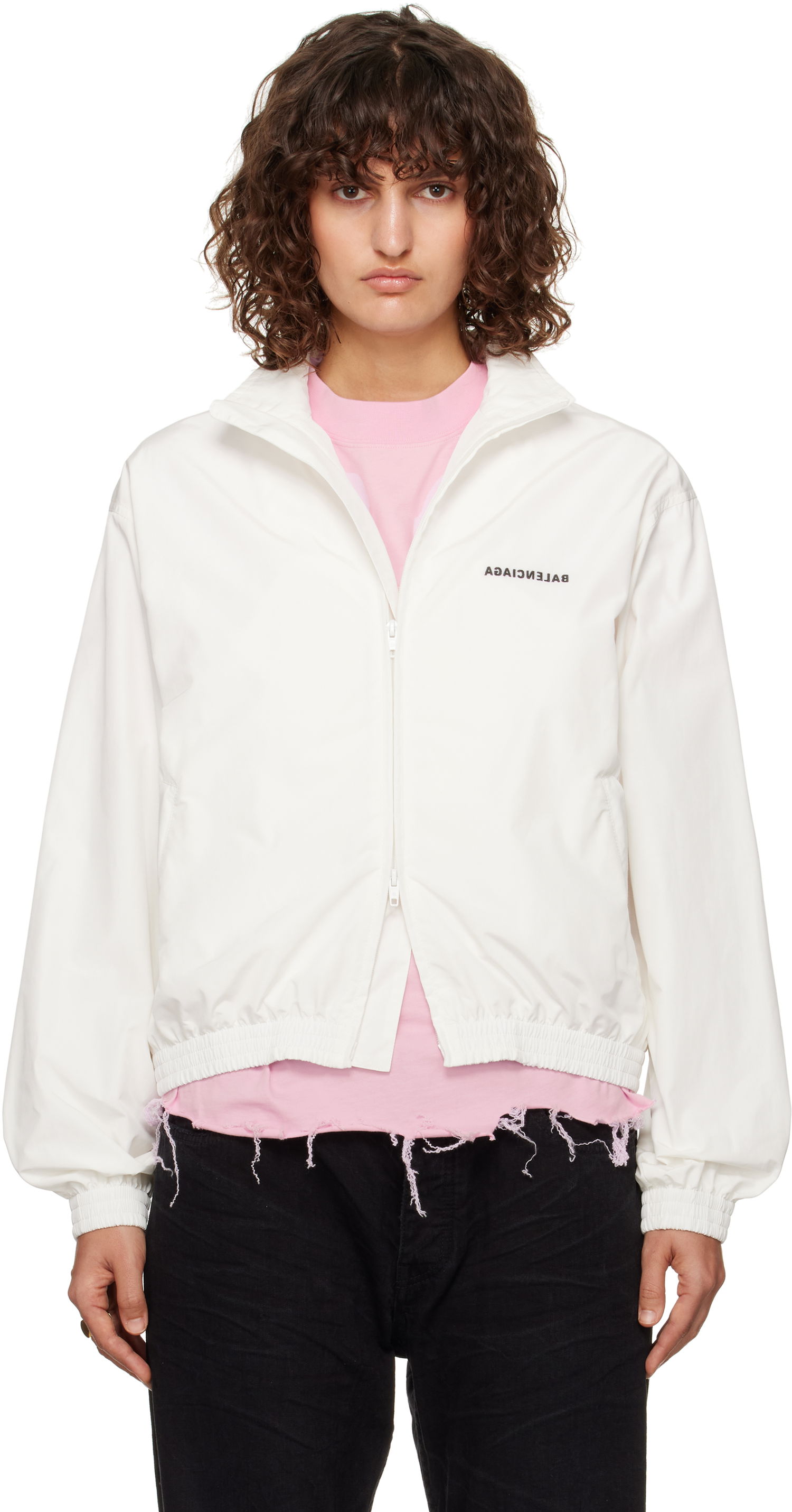 Træningsdragt Balenciaga Regular Track Jacket Hvid | 790745 TPQ38, 0