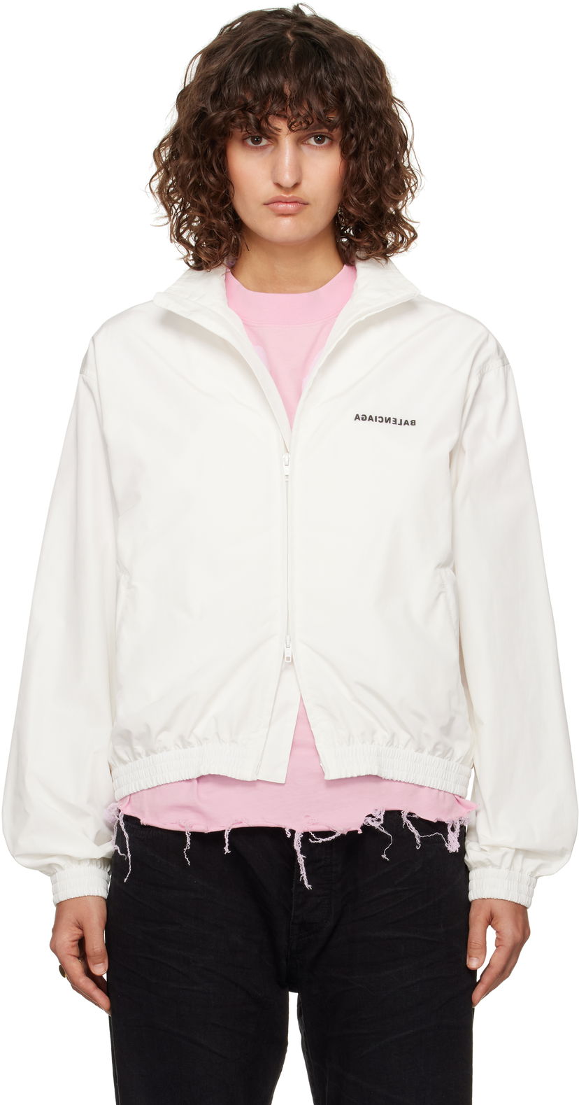 Træningsdragt Balenciaga Regular Track Jacket Hvid | 790745 TPQ38