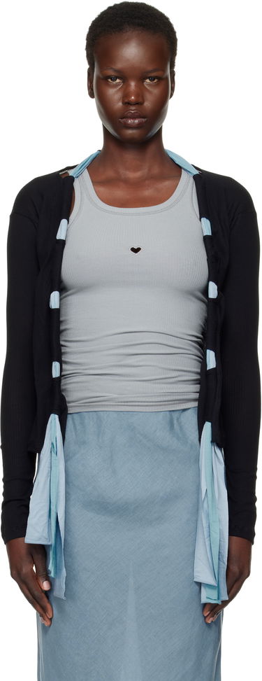Sweater Baserange Circ Black & Blue Cardigan Sort | TOCC-RB-SP25, 0