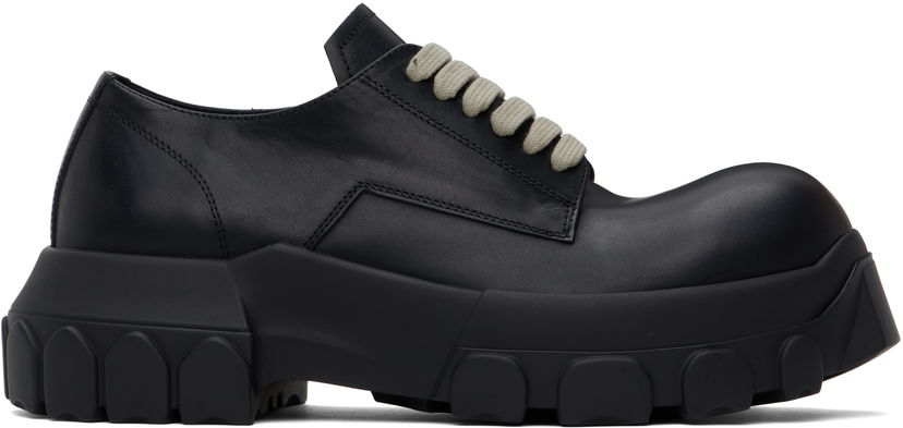 Sneakers og sko Rick Owens Rick Owens Hollywood Bozo Tractor Derbys Sort | RU01E5884 LGE