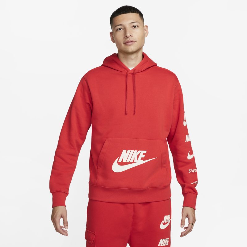 Sweatshirt Nike Sportswear Standard Issue Fleece Pullover Hoodie Rød | FJ0552-657, 0