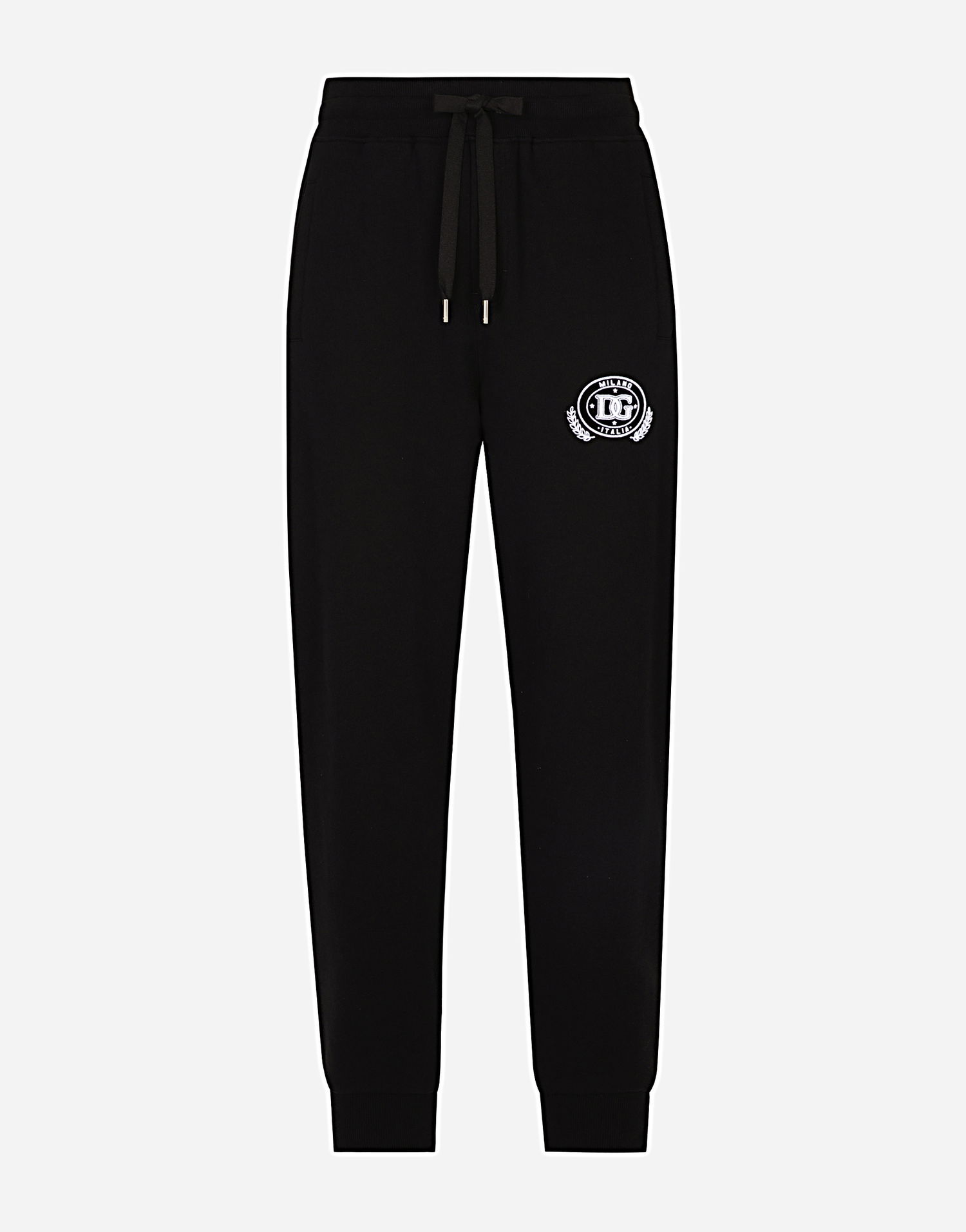 Joggingbukser Dolce & Gabbana Black Jersey Jogging Pants With Logo Sort | GV2VHTG7NYDN0000, 0