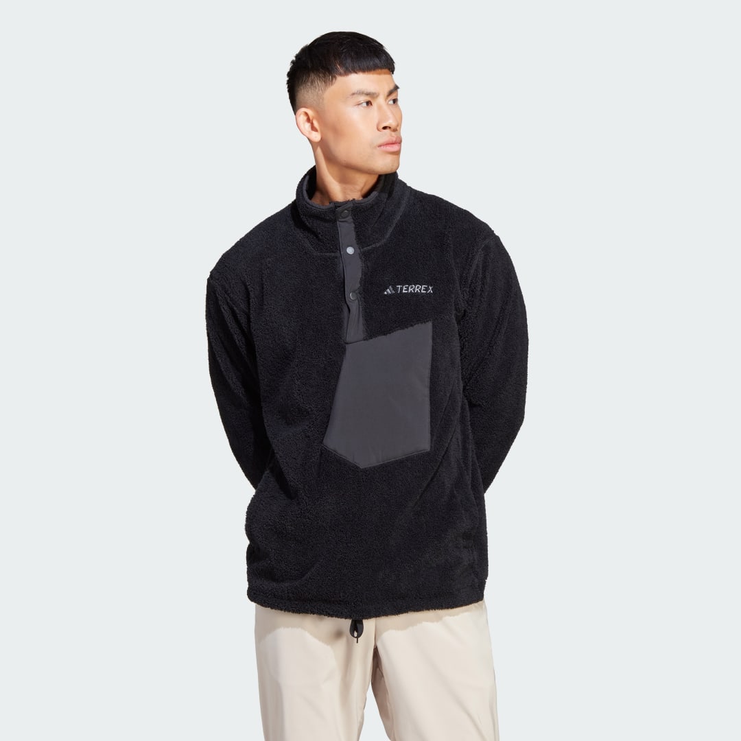 Sweatshirt adidas Performance Terrex XPLORIC High Pile Fleece Pullover Sort | IB6553, 0