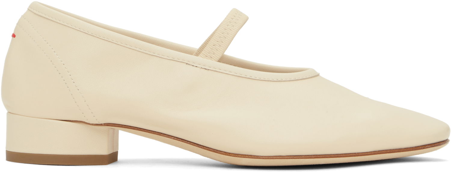 Skopleje Aeyde Aeyde Pippa Leather Ballerina Flats Beige | A11-FL-GLVR25RO126-SS25-100-007, 0