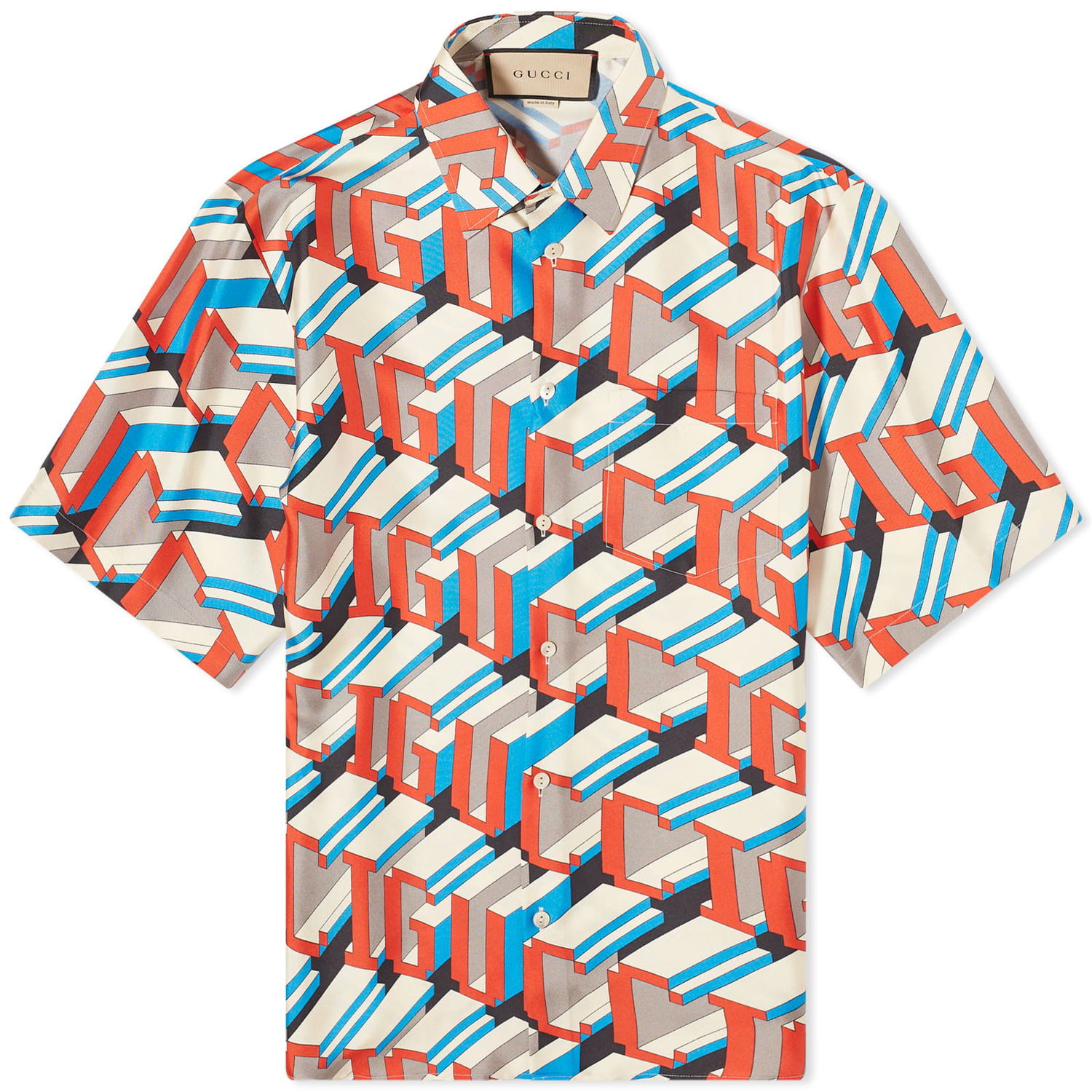 Skjorte Gucci Pixel Logo Shirt Rød | 770290-ZAPEI-9376, 0