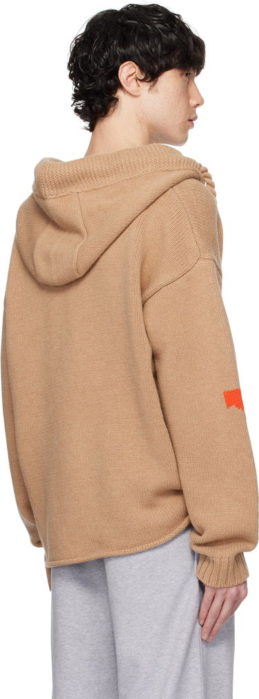 Sweater JW Anderson JW Anderson Anchor Logo Knit Zip Hoodie Brun | KW1345-YN0170, 2
