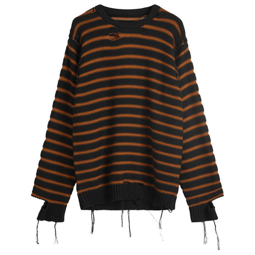 Sweater Maison Margiela MM6 Maison Margiela Striped Distressed Knit Jumper, Size Large Flerfarvet | SH0HL0022-M13080-961