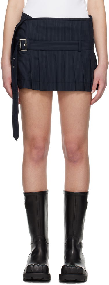 Nederdel Charles Jeffrey Loverboy Charles Jeffrey LOVERBOY Wrap Kilt Miniskirt Mørkeblå | 54050301, 0