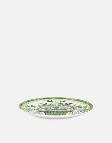 Home decor Dolce & Gabbana Dolce & Gabbana Set of 2 Porcelain Dinner Plates with Green Botanical Print Grøn | TC0S04TCA88UV019, 1