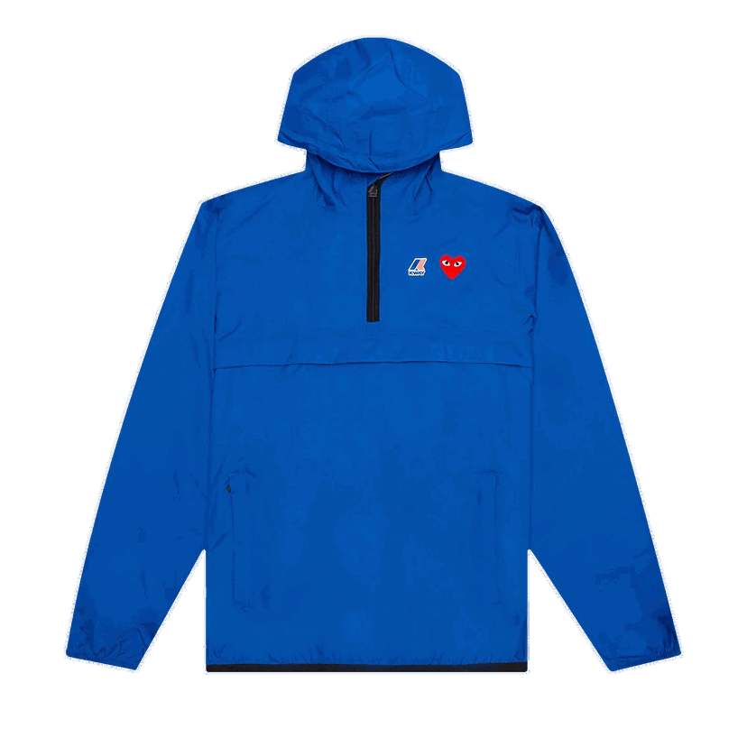 Vindjakke Comme des Garçons PLAY x K-Way Half Zip Hooded Jacket Blå | AZ J502 051 2