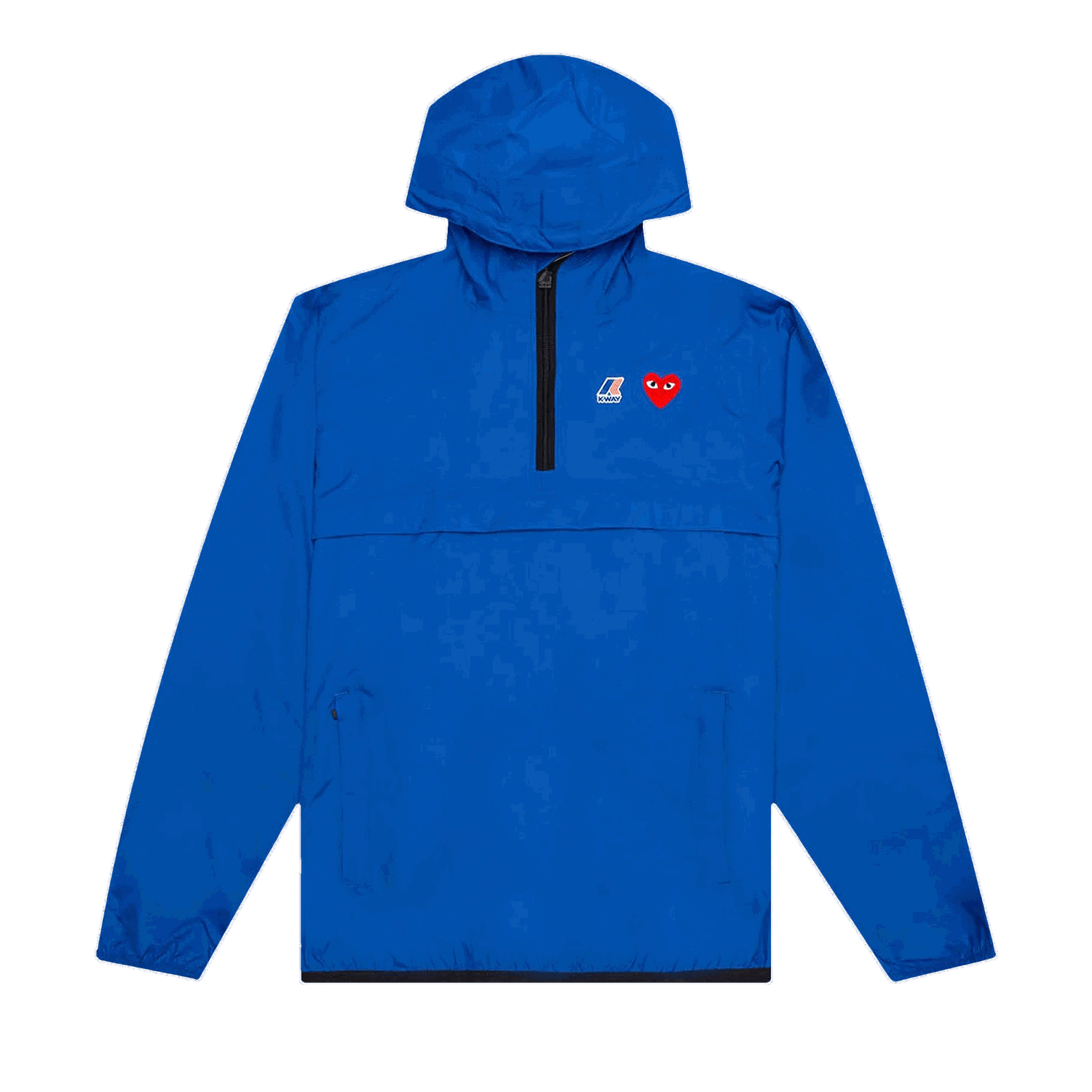 Vindjakke Comme des Garçons PLAY x K-Way Half Zip Hooded Jacket Blå | AZ J502 051 2, 0