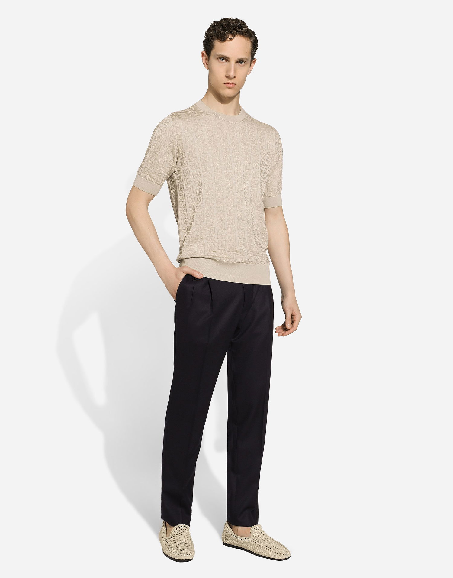 Bukser Dolce & Gabbana Dolce & Gabbana Tailored Flannel Pants 52 Mørkeblå | GY6UETGI251B0665, 1