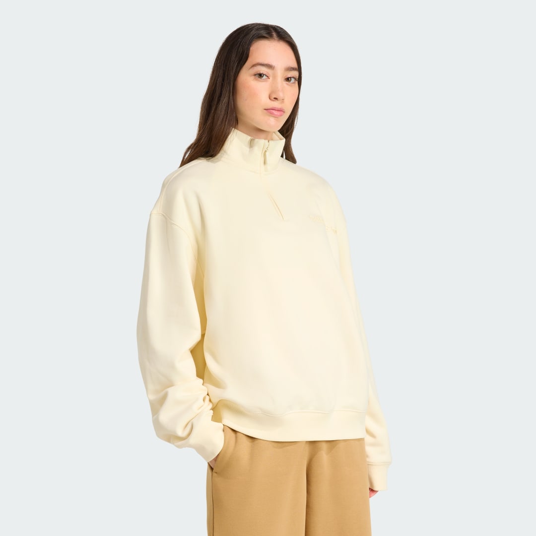 Sweatshirt adidas Performance Essentials Linear Quarter-Zip Oversized Sweatshirt Gul | JY3554, 0