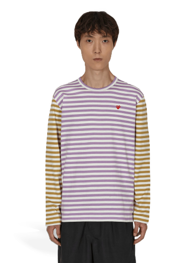 T-shirt Comme des Garçons Bi-Color Stripe T-Shirt Lilla | P1T318 4