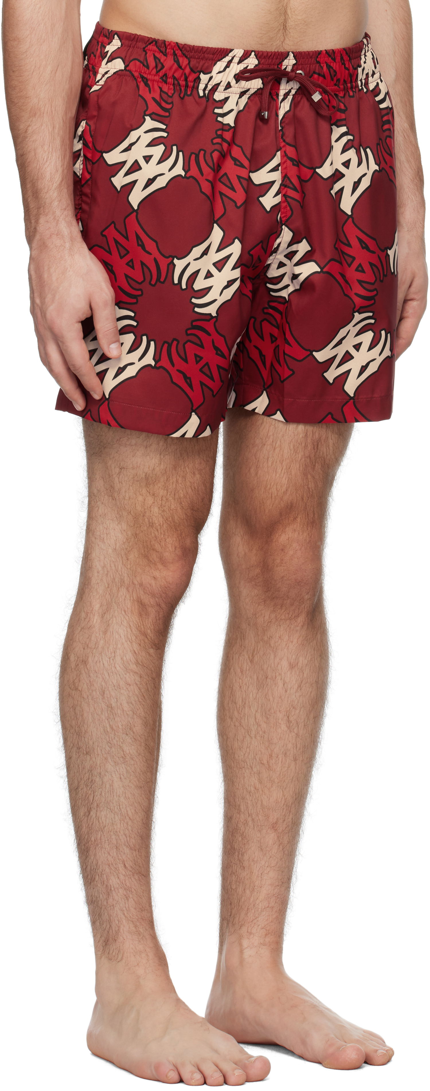 Badetøj AMIRI Quad Print Swim Shorts Rød | AMSWTK1027, 1