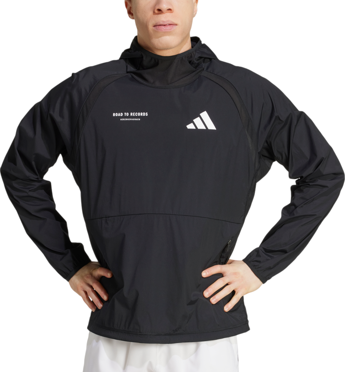 Vindjakke adidas Performance Adizero Road to Records Hooded Jacket Sort | jd6471, 0