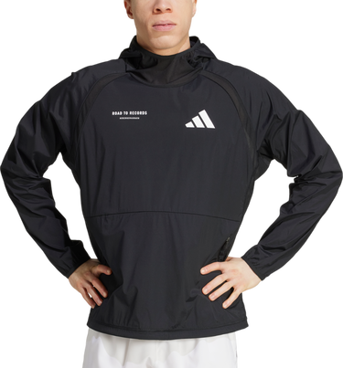 Vindjakke adidas Performance Adizero Road to Records Hooded Jacket Sort | jd6471, 0