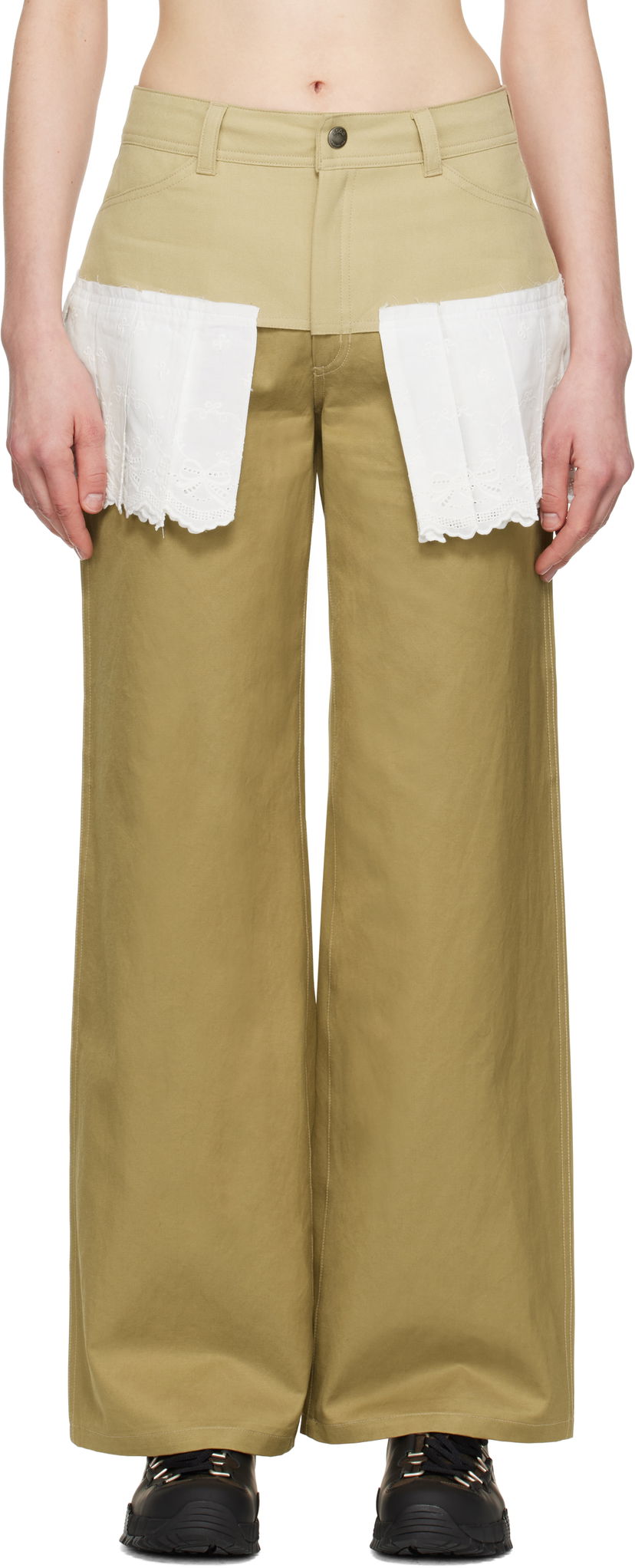 Bukser Andersson Bell Andersson Bell Lace Pleats Skirt Trousers Beige | apa798w