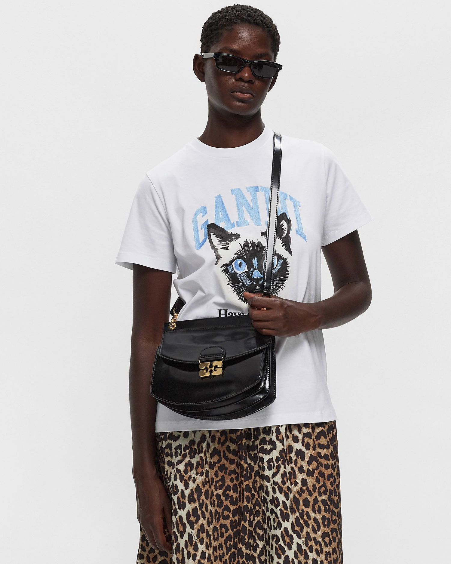Håndtaske GANNI Apo-G Bag Small Patent Sort | A6112-099, 1