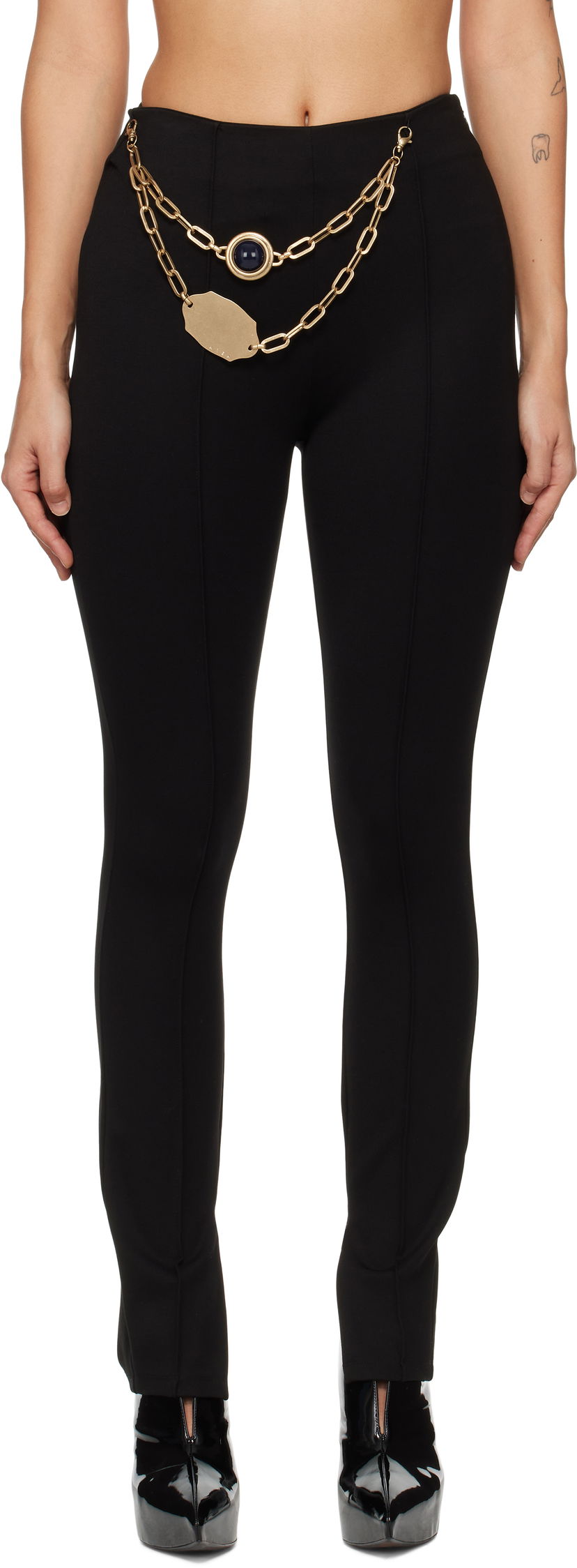 Leggings Area AREA Chain Plate Belt Leggings Sort | FW24AWPA0035FA01