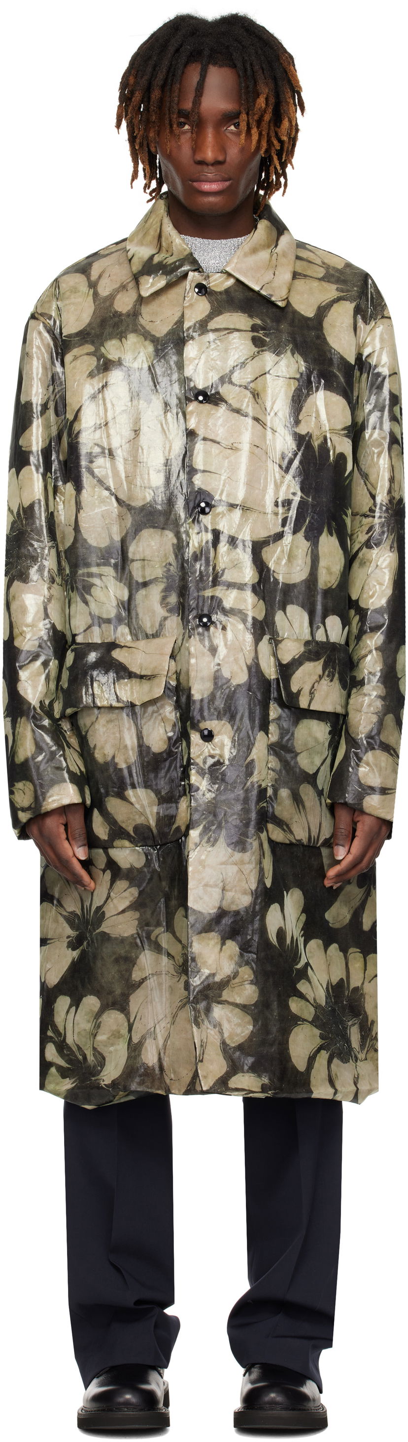 Regnfrakke Dries Van Noten Dries Van Noten Loose Fit Mac Coat Flerfarvet | 251-020222-1102