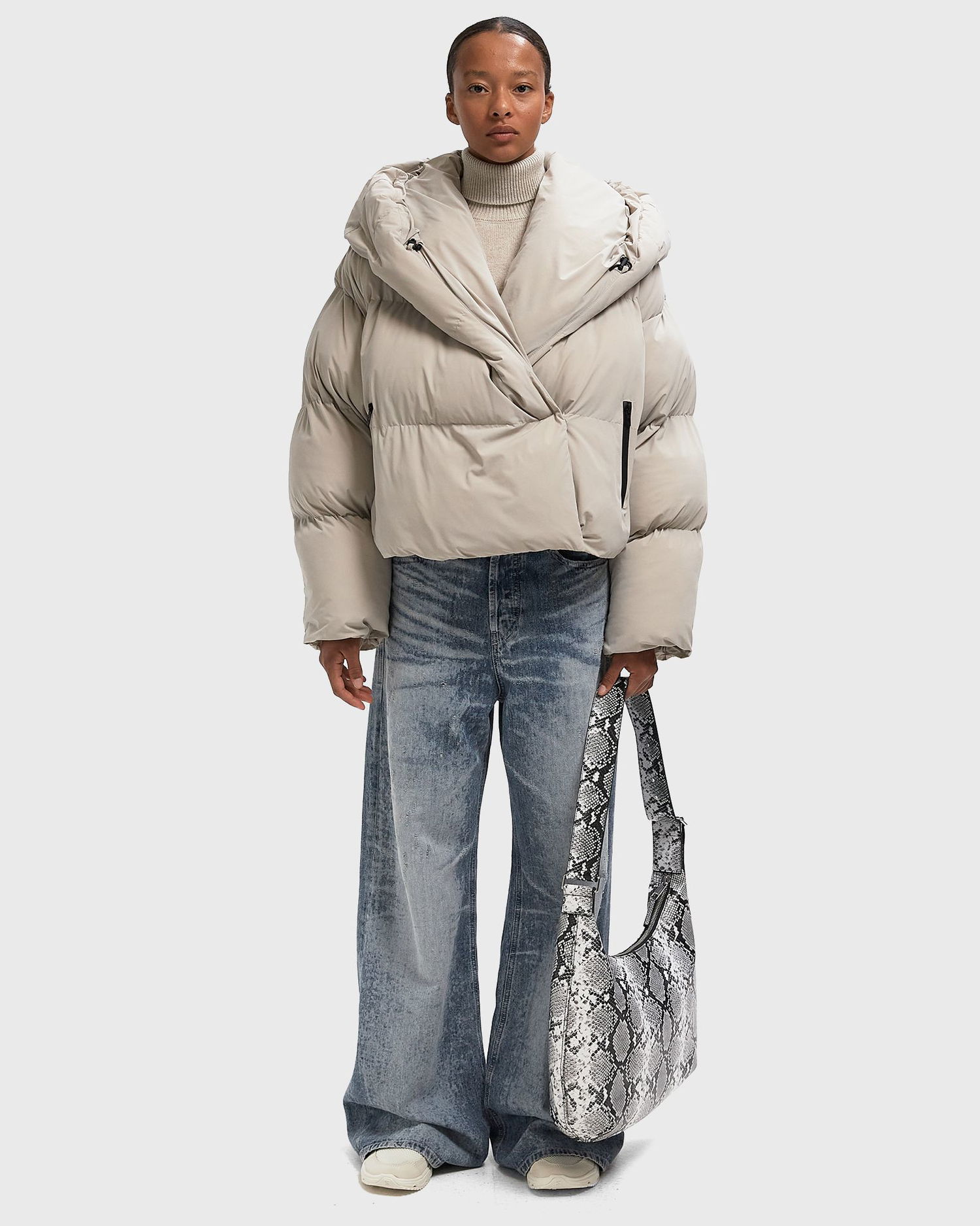 Puffer jakke Diesel Wiley T1 Cropped Puffer Jacket Beige | A21106-0QMBB-7FE, 1