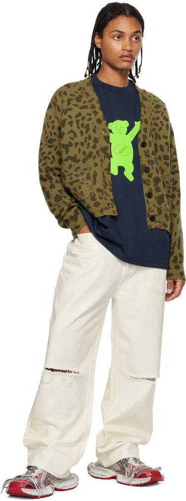 Sweater We11done We11done Leopard Print Cardigan Grøn | WD-KC3-23-622-U-KK, 3