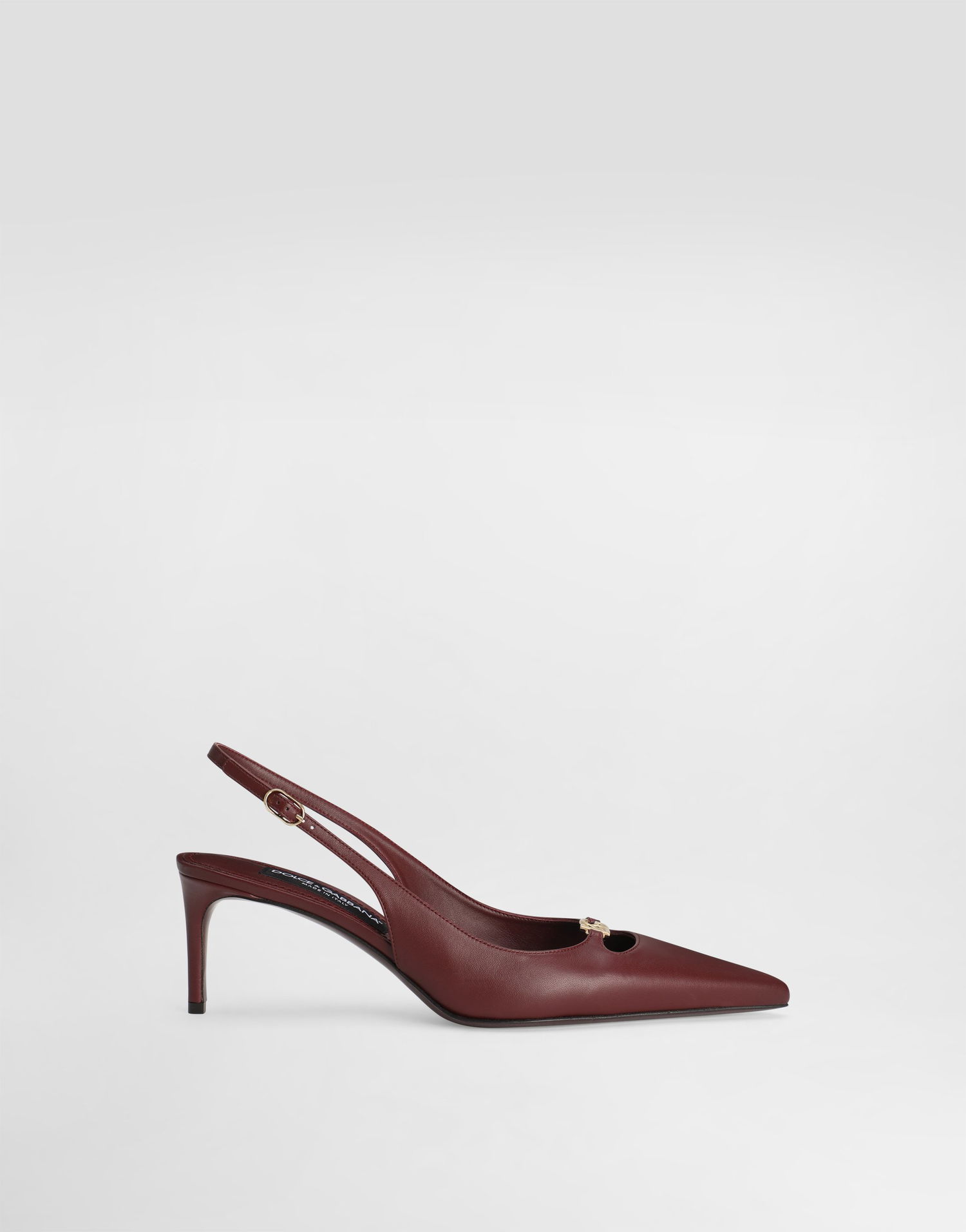 Tilbehør Dolce & Gabbana Dolce & Gabbana Silk-Effect Nappa Leather Slingbacks Bourgogne | CG0796A195380346, 0