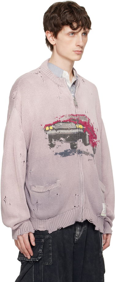 Sweater Maison MIHARA YASUHIRO Maison MIHARA YASUHIRO Car Jacquard Knit Zip Cardigan Brun | A14CD511, 4
