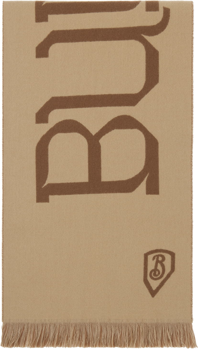 Tørklæde Burberry Burberry Logo Wool Scarf Beige | 8104500