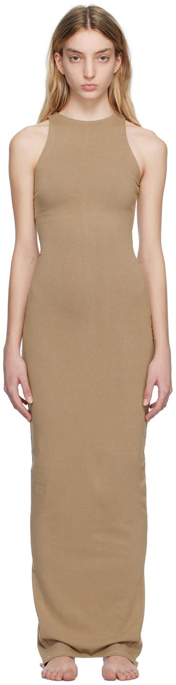Kjole SKIMS Outdoor Basics Tank Dress Beige | DR-MAX-2781