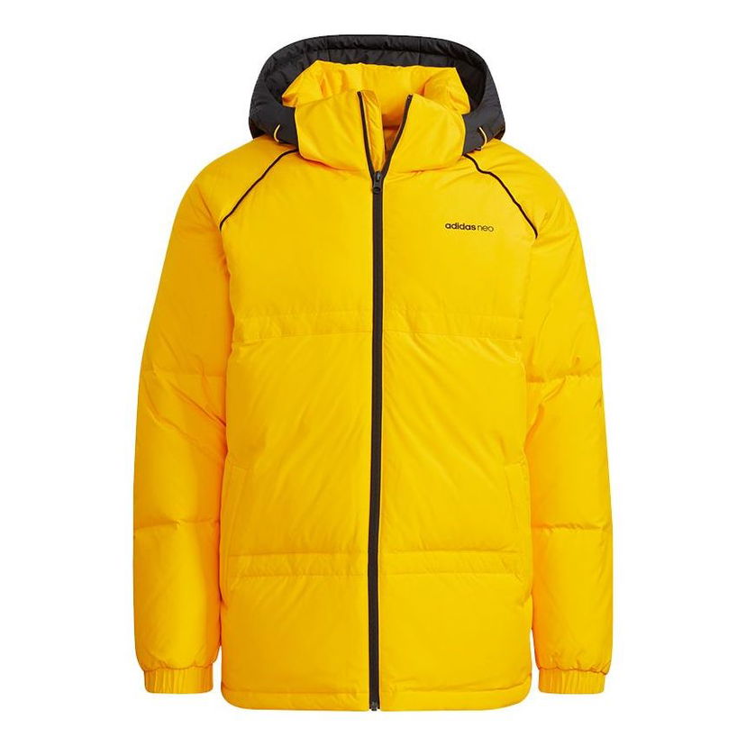 Puffer jakke adidas Originals Neo CB Down Hooded Jacket Gul | HF0503