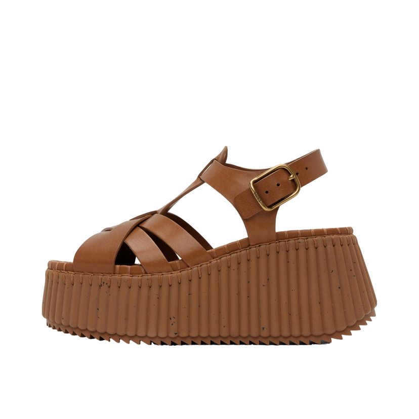 Sneakers og sko CHLOÉ Nama Wedge Sandals Brun | CHC24A05DNC