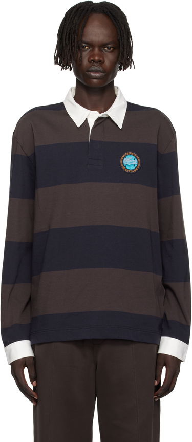 Polo skjorte Lacoste Lacoste Relaxed Fit Striped Rugby Polo Brun | KH5916_6IY, 0