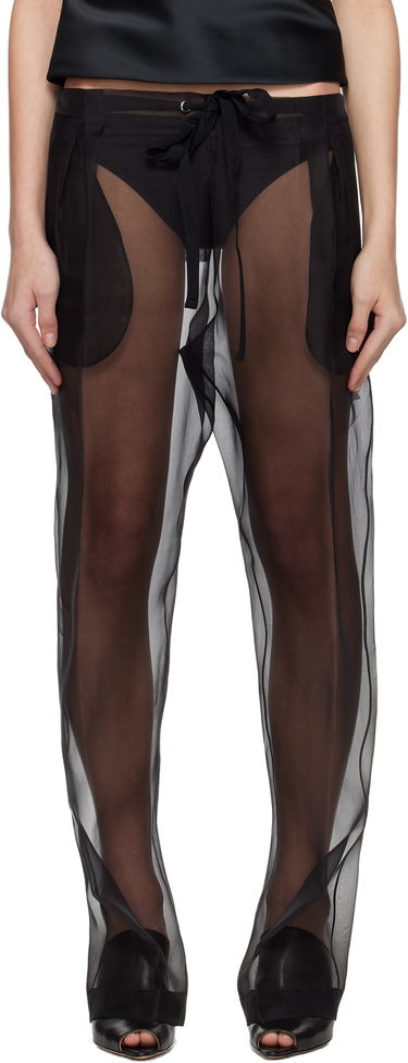 Bukser Khaite KHAITE Trenton Sheer Silk Trousers Sort | 3160343, 0