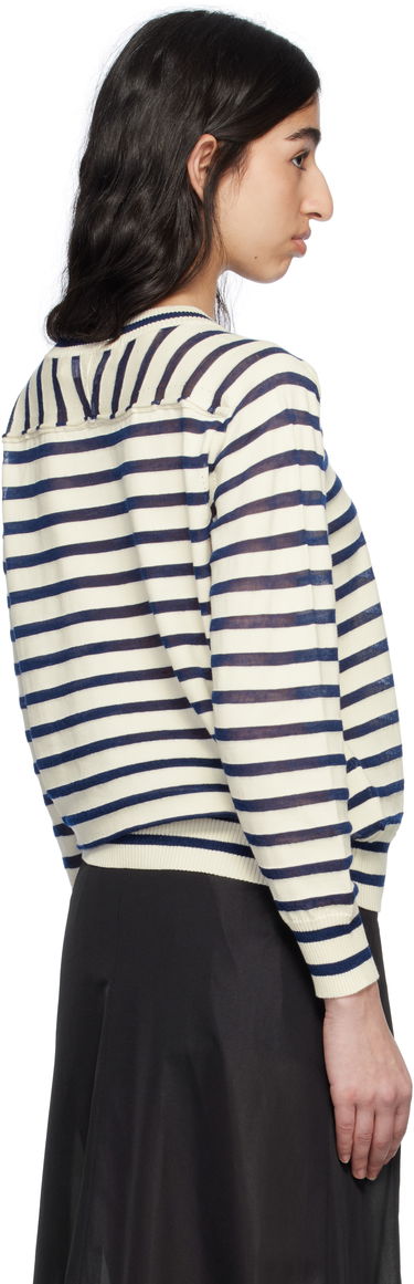 Sweater Comme des Garçons Comme Des Garçons Horizontal Stripe Cotton Sweater Hvid | TO-N007-S25, 2