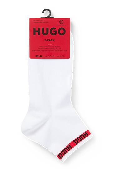 Sokker BOSS Two-pack short-length socks with logo tape Hvid | 50516390, 1