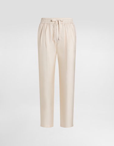 Bukser Dolce & Gabbana Dolce & Gabbana Silk Twill Jogging Trousers Beige | GP12QTFU10SA3791, 0