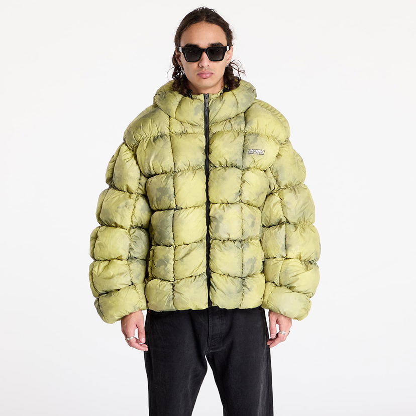Puffer jakke Karl Kani Jacket Sport Patch Square Quilted Puffer Jacket Lime Green L Gul | 60760018
