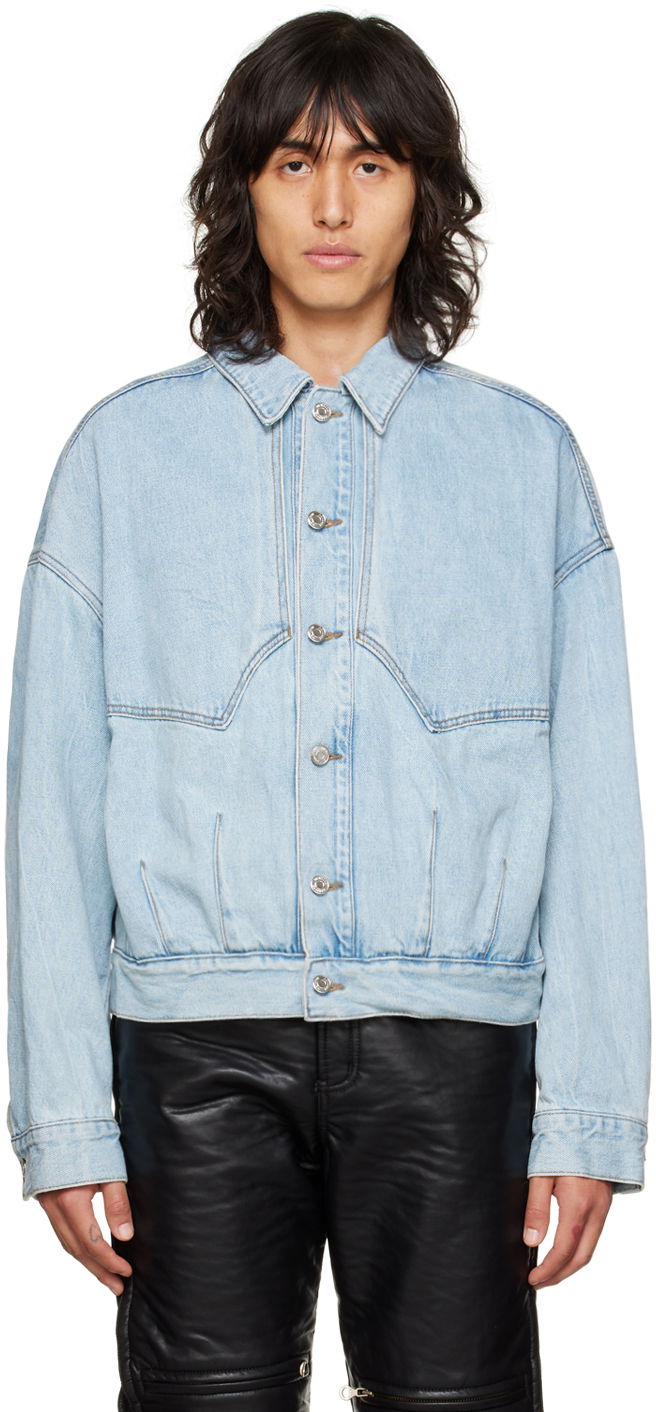 Jakke We11done Faded Denim Jacket Blå | WD-DJ3-22-303-U-SKMP01QCTB
