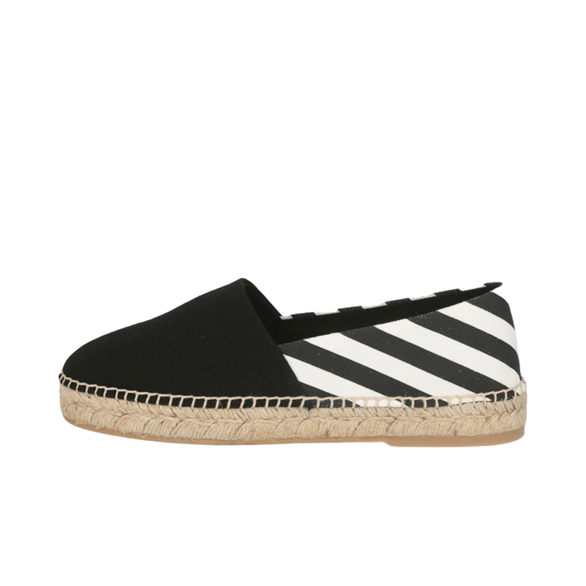 Sneakers og sko Off-White Striped Canvas Espadrilles Black White W Sort | OMIB009S22FAB0011001
