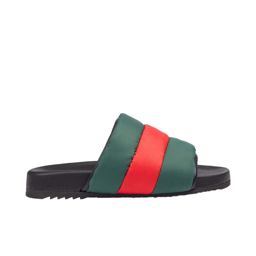 Sneakers og sko Gucci Padded Web Slide Red Green Grøn | 692387 UFR30 3060